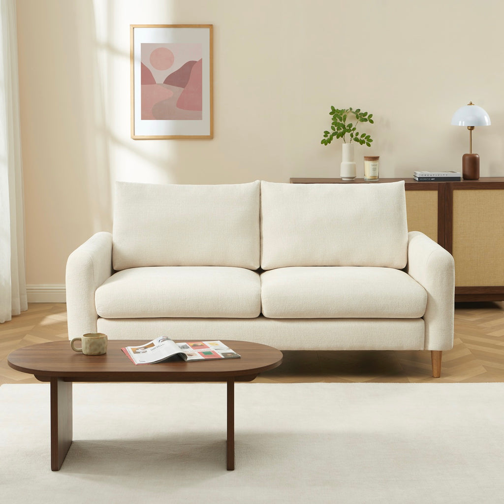Caliba - Rechte Vaste 3-Zitsbank - Chenille Beige