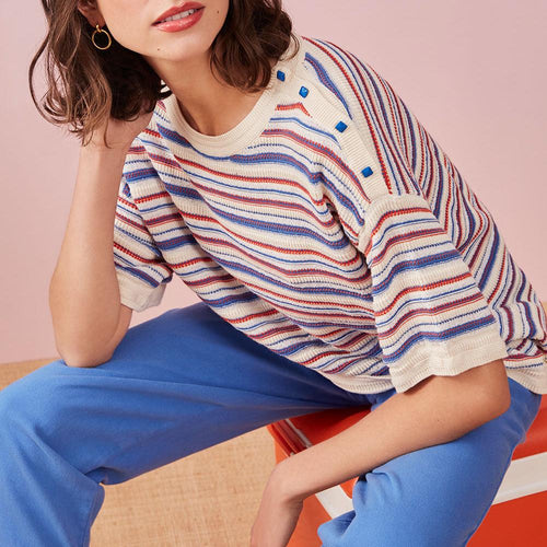 Pull Calum - Tr Ecru/Vague