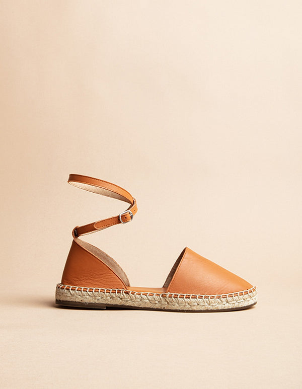 Alpargatas Planas Calvi - Piel Camel - Mujer