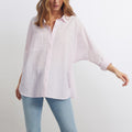 Camisa Camila Fancy - Silver Pink Stripes - Mujer