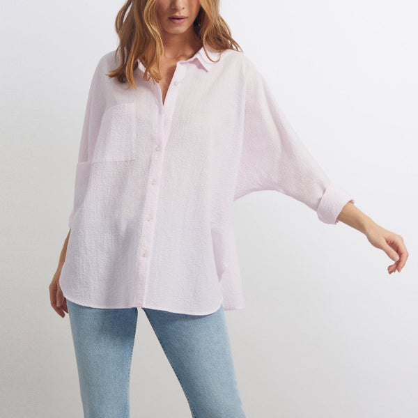 Camisa Camila Fancy - Silver Pink Stripes - Mujer