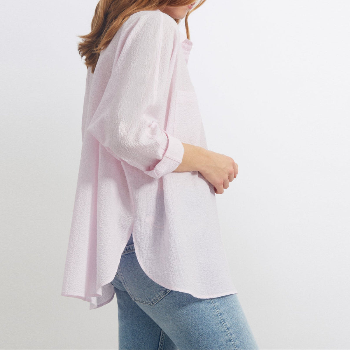 Camisa Camila Fancy - Silver Pink Stripes - Mujer