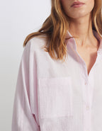 Camisa Camila Fancy - Silver Pink Stripes - Mujer