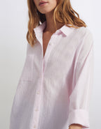 Camisa Camila Fancy - Silver Pink Stripes - Mujer