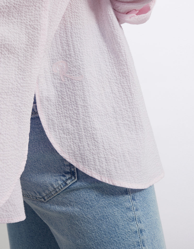 Camisa Camila Fancy - Rayas Rosa Plata - Mujer