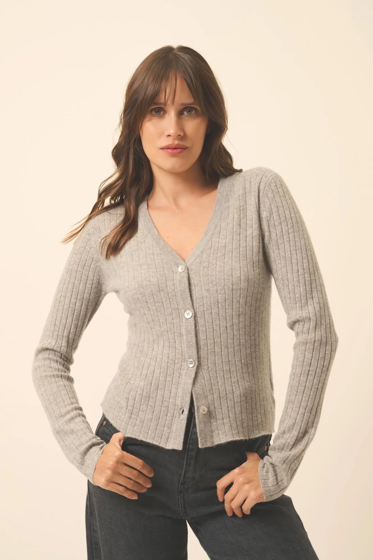 Cardigan Col V - Camille - Nuage Chiné