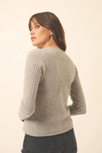Cardigan Col V - Camille - Nuage Chiné