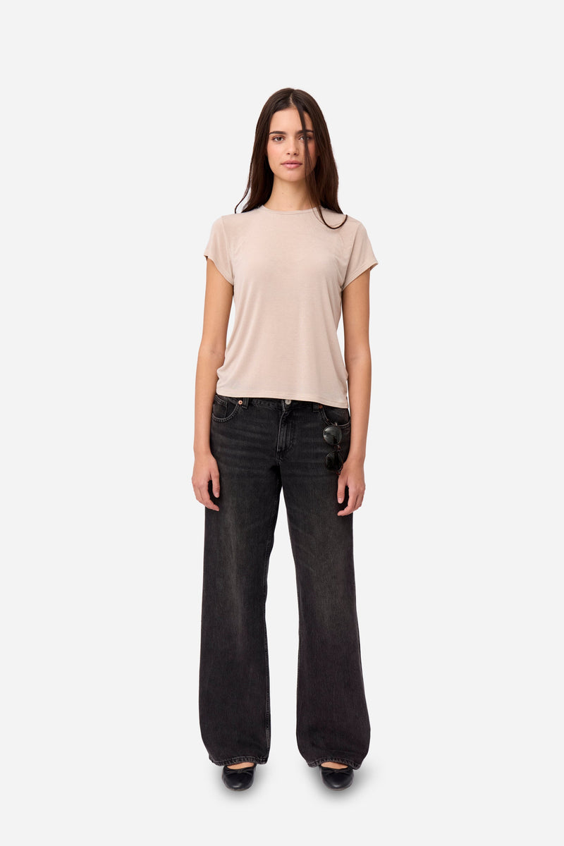 T-Shirt En Cachemire Beige