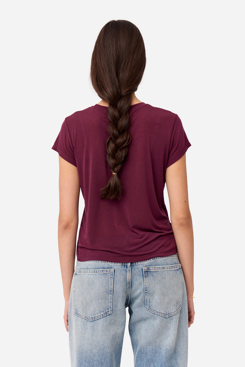 T-Shirt En Cachemire Aubergine