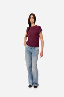 T-Shirt En Cachemire Aubergine