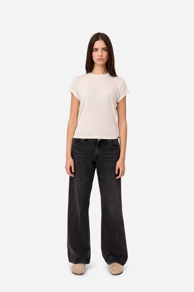 T-Shirt En Cachemire Crème