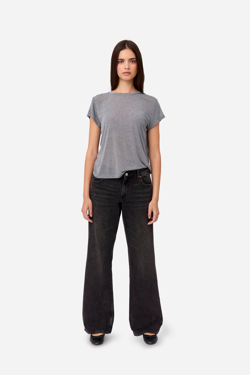 T-Shirt En Cachemire Gris