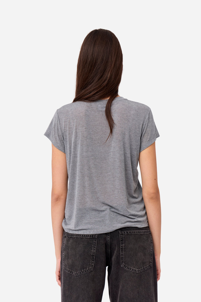 T-Shirt En Cachemire Gris