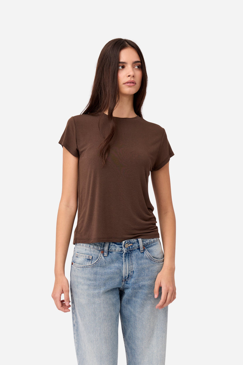 T-Shirt En Cachemire Marron