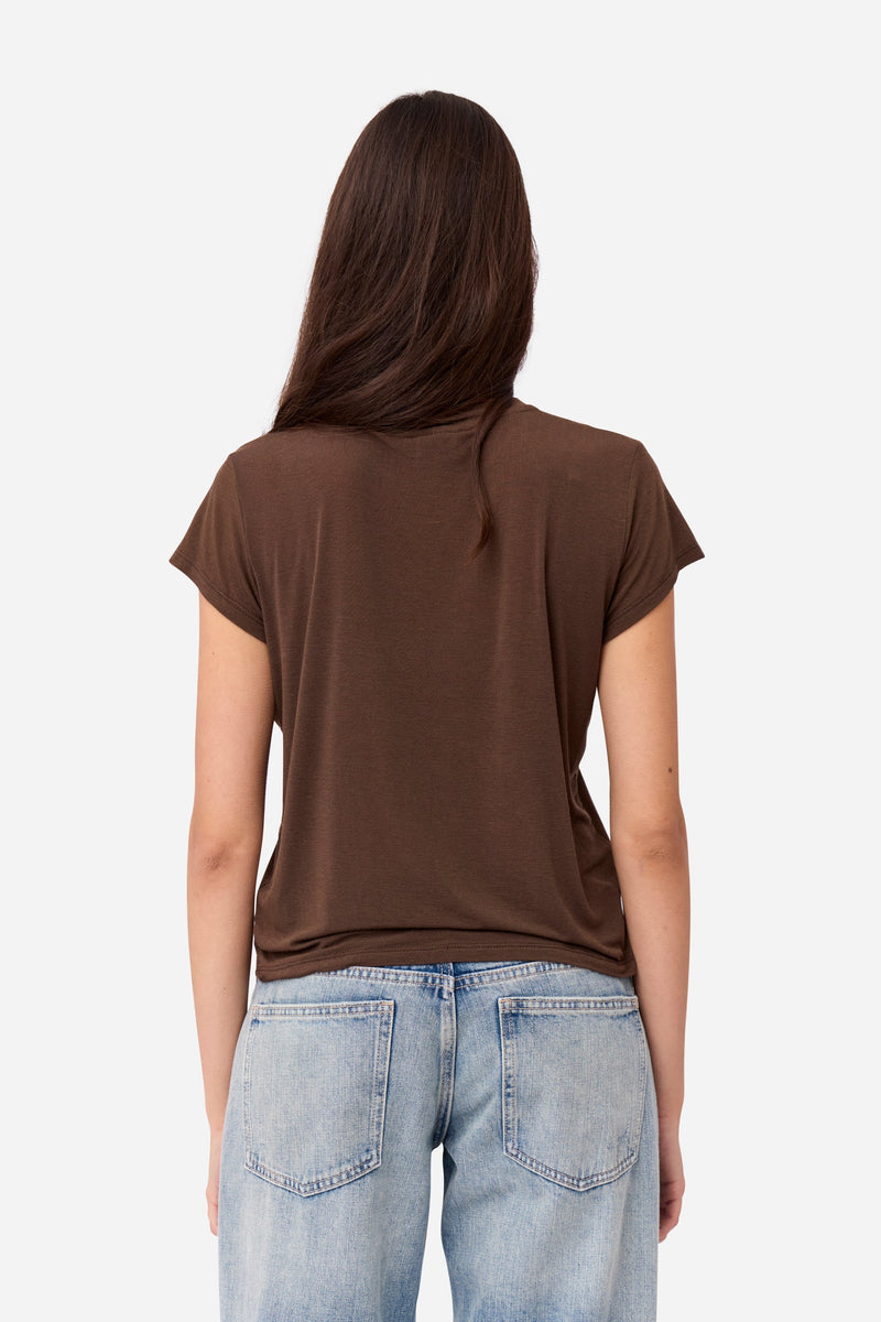 T-Shirt En Cachemire Marron