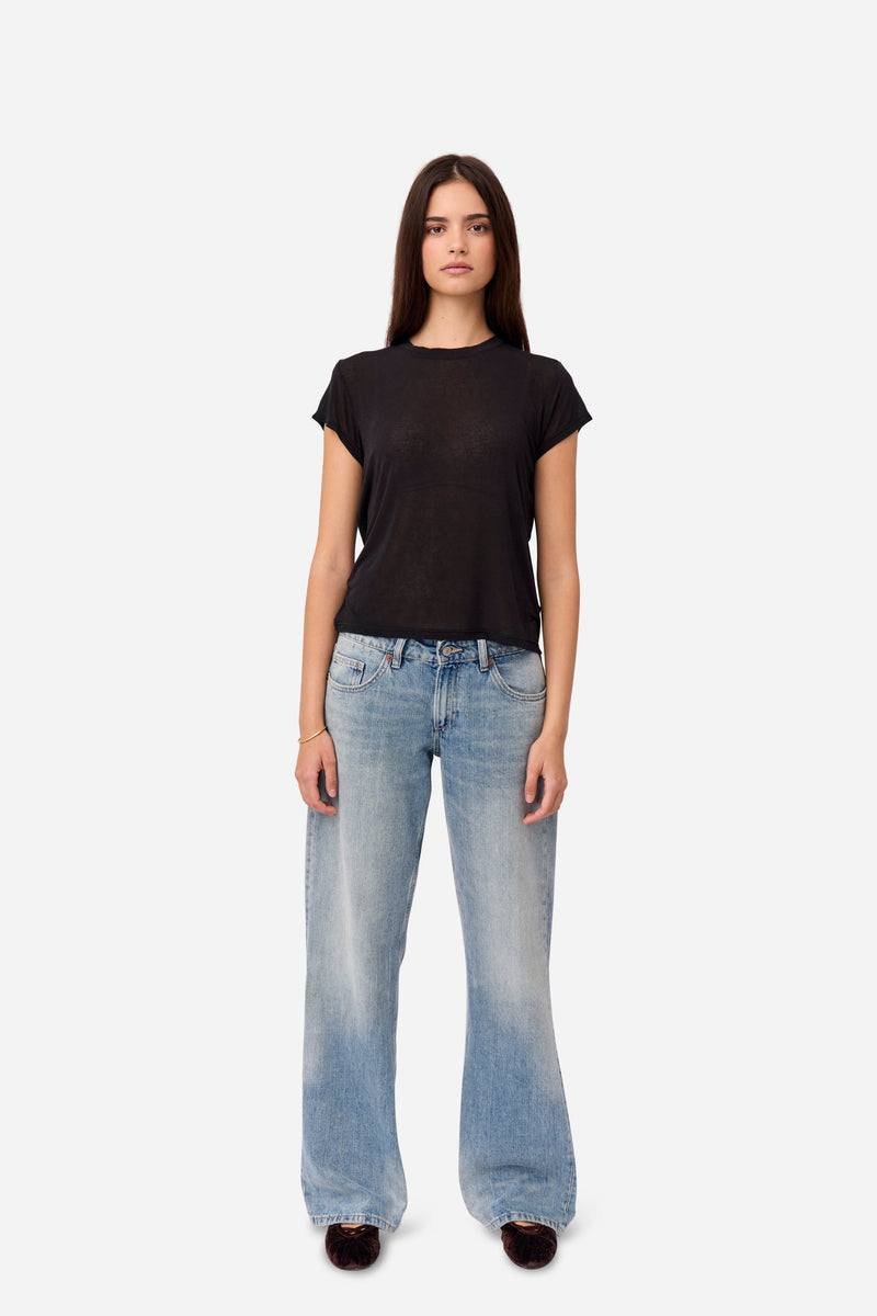 T-Shirt En Cachemire Noir