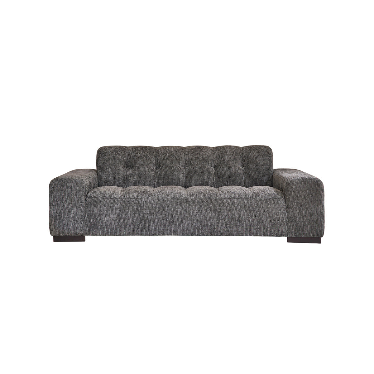 Alphonse - Canapé Droit 3 Places - Velours Tressé - Vert De Gris