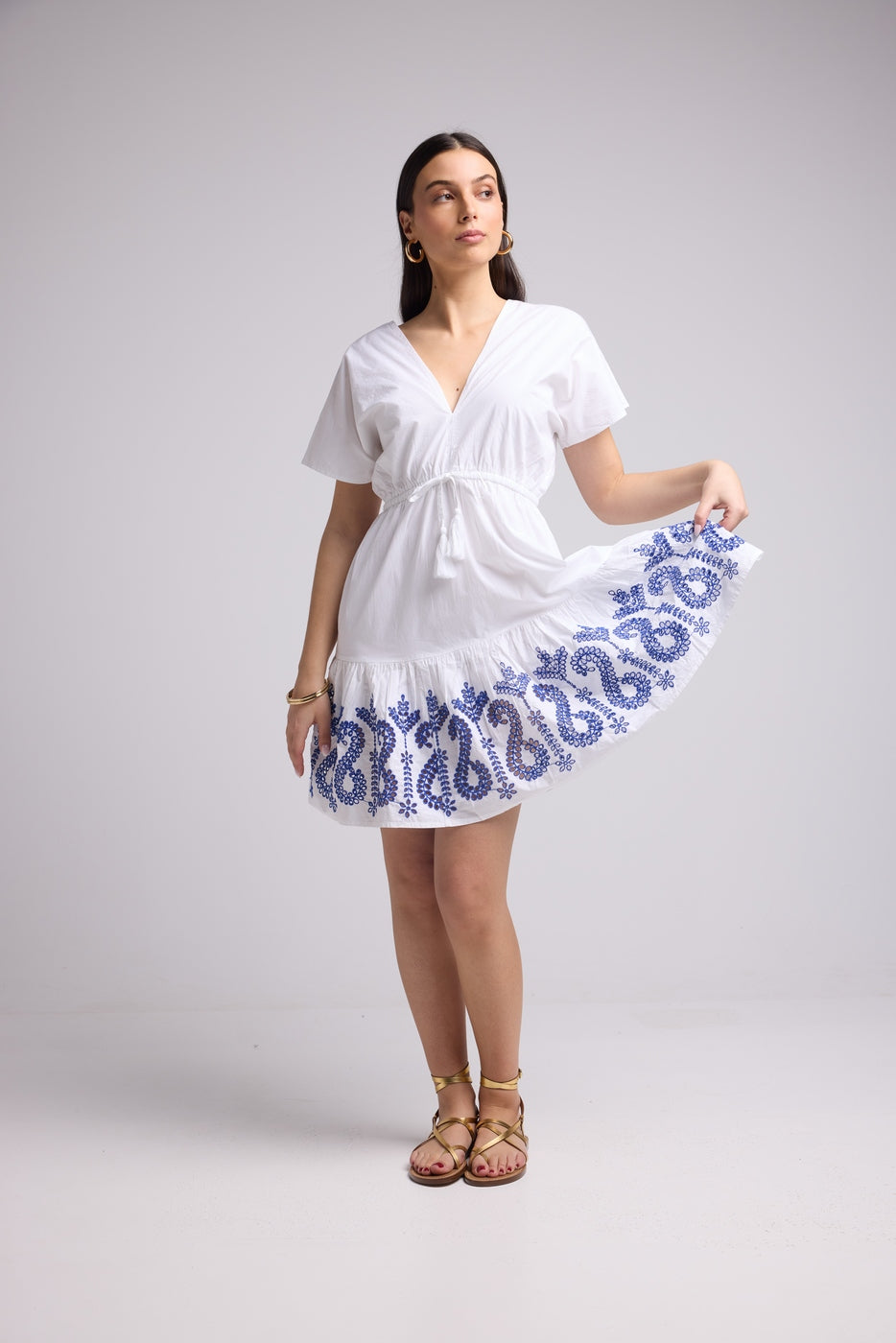 Robe Courte - Candice - Blanc Bleu