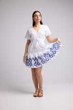 Robe Courte - Candice - Blanc Bleu