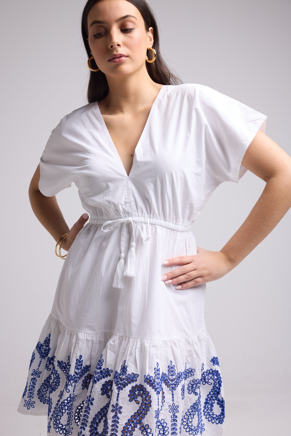 Robe Courte - Candice - Blanc Bleu