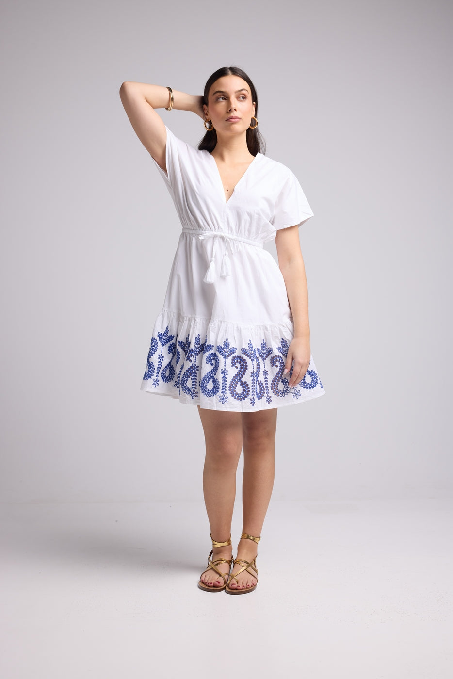 Robe Courte - Candice - Blanc Bleu