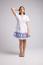 Robe Courte - Candice - Blanc Bleu