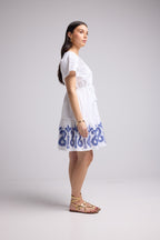 Robe Courte - Candice - Blanc Bleu