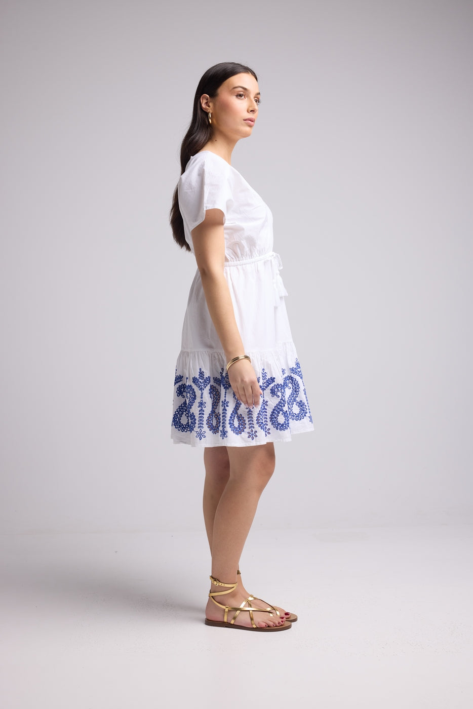 Robe Courte - Candice - Blanc Bleu