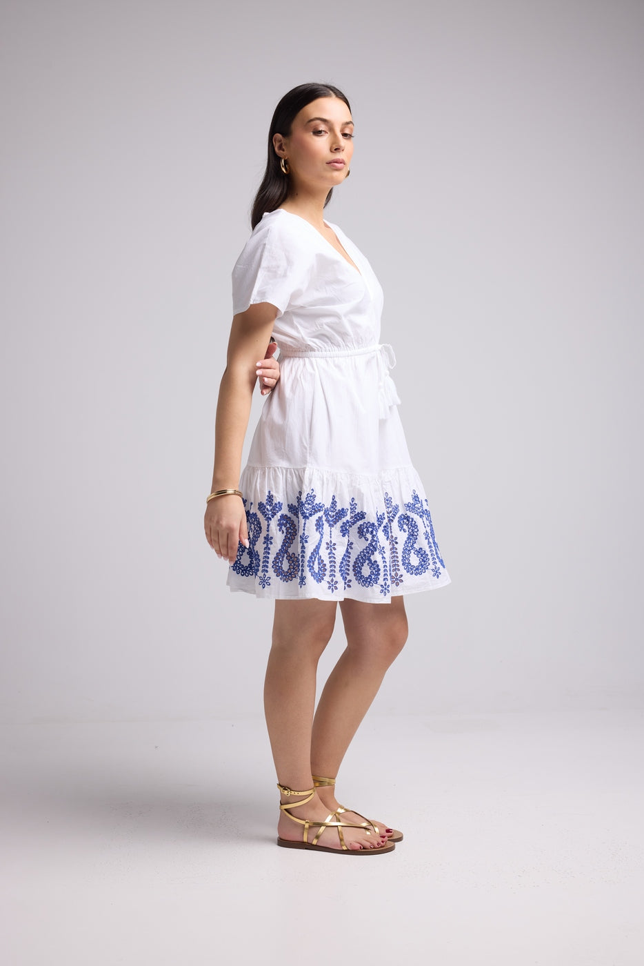 Robe Courte - Candice - Blanc Bleu