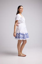 Robe Courte - Candice - Blanc Bleu