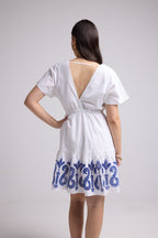 Robe Courte - Candice - Blanc Bleu