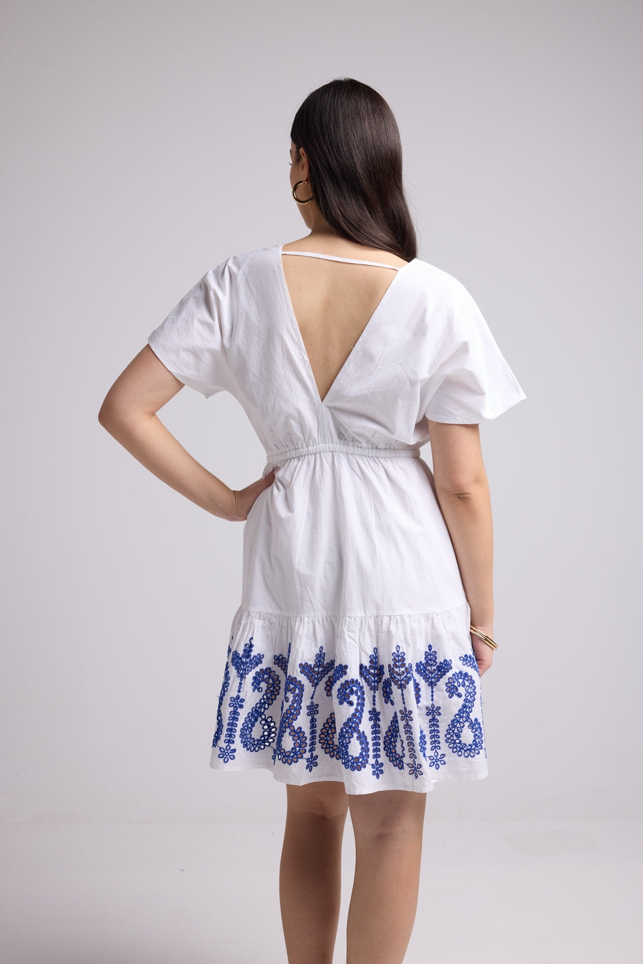 Robe Courte - Candice - Blanc Bleu