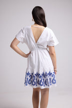 Robe Courte - Candice - Blanc Bleu