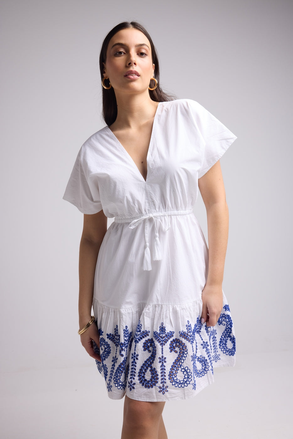 Robe Courte - Candice - Blanc Bleu