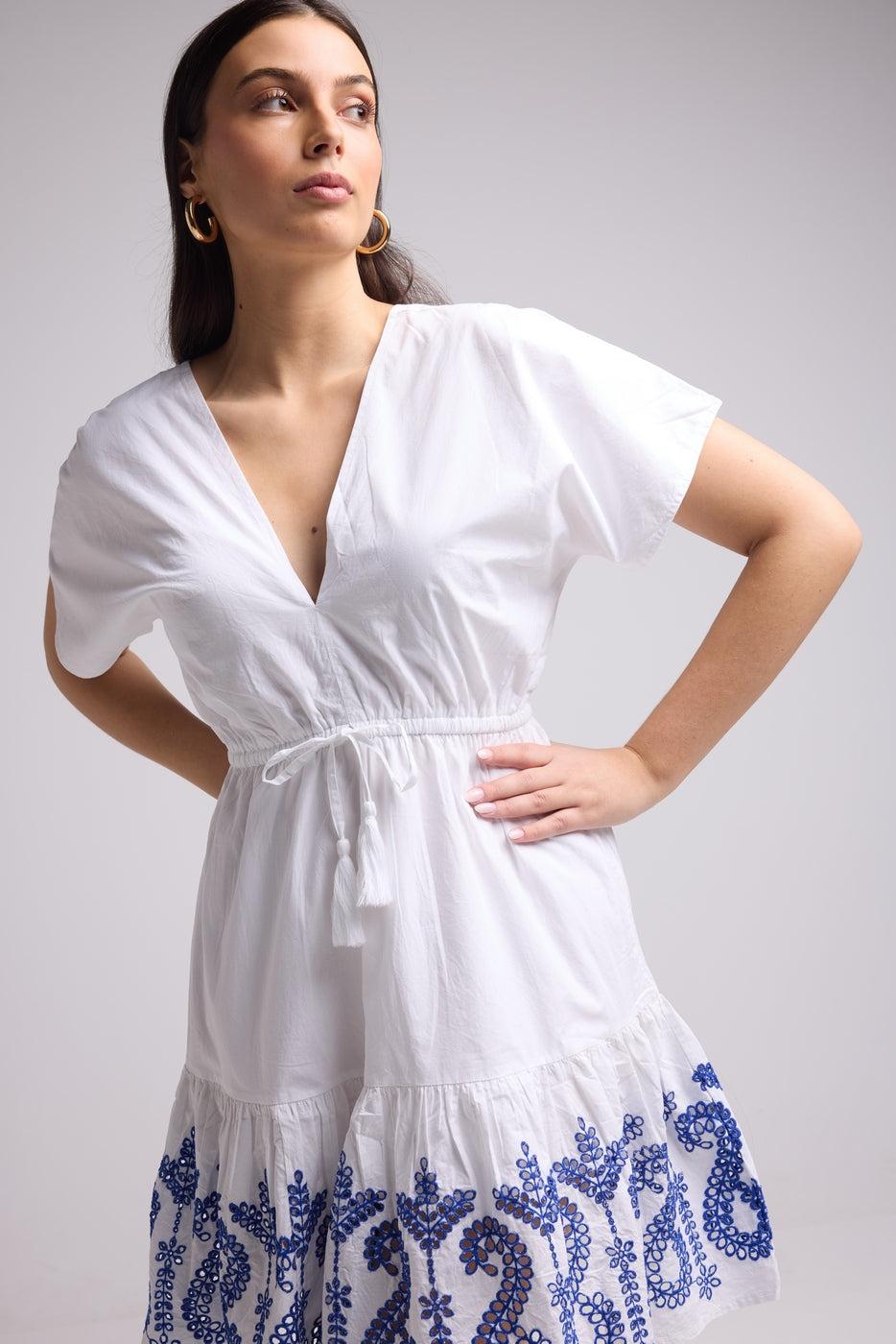 Robe Courte - Candice - Blanc Bleu
