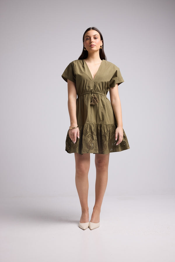 Vestido Corto - Candice - Caqui