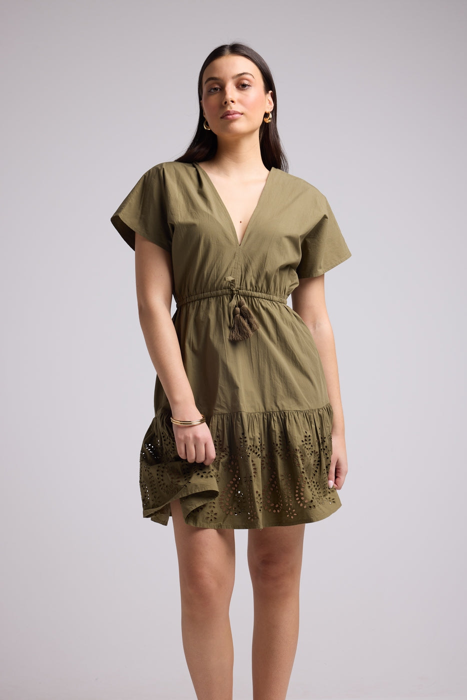 Vestido Corto - Candice - Caqui