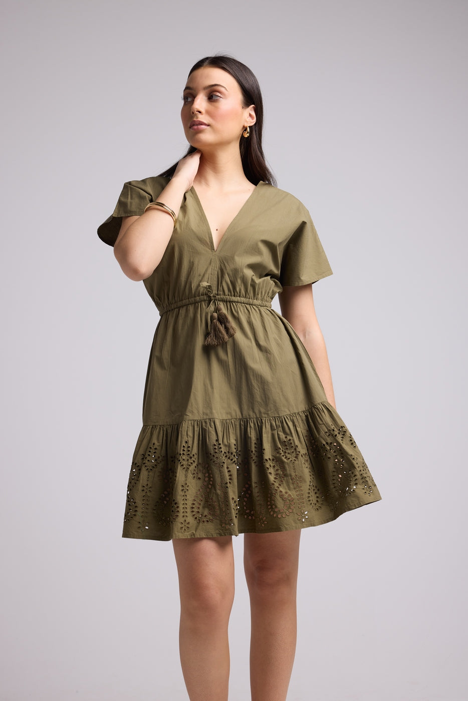 Vestido Corto - Candice - Caqui
