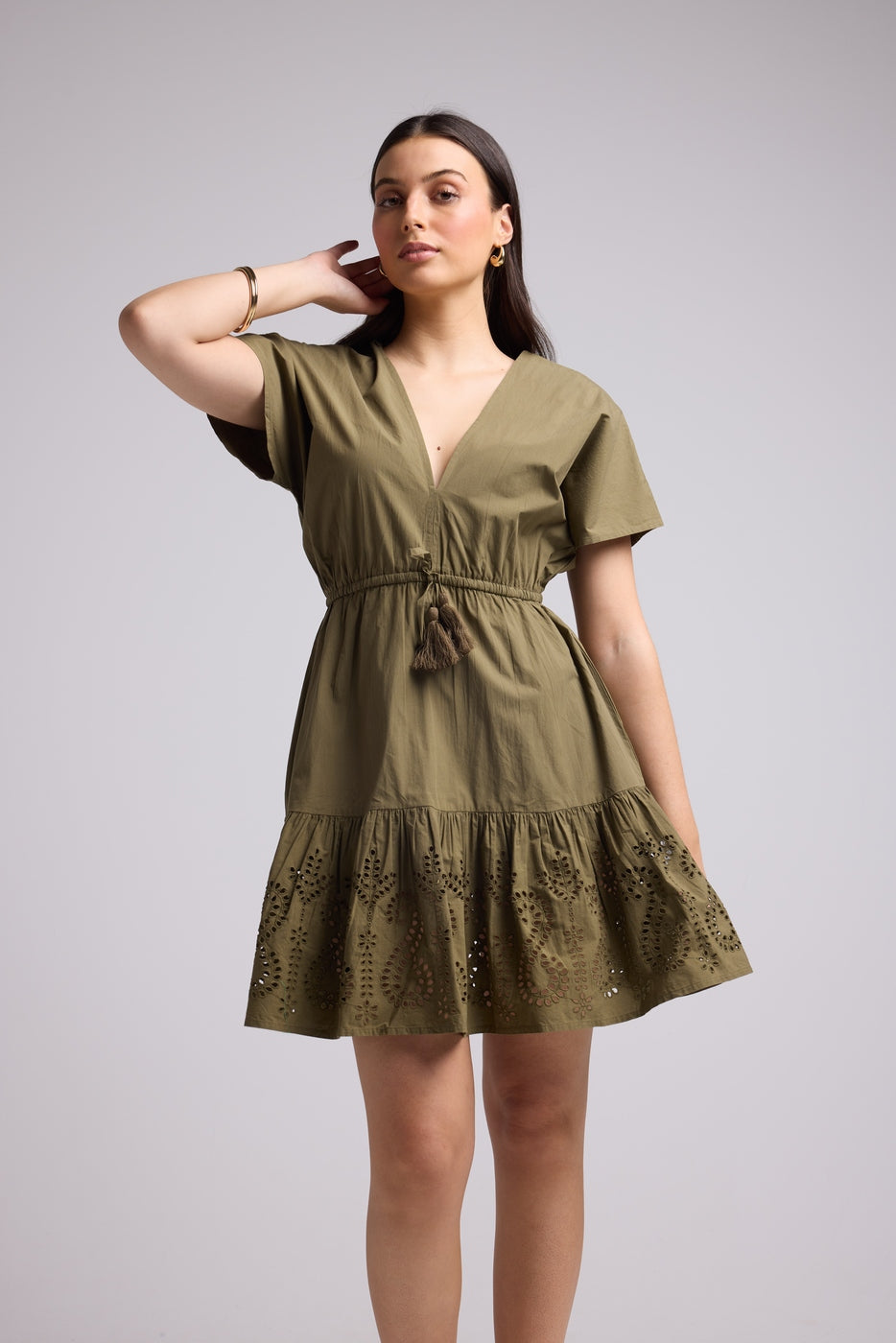 Vestido Corto - Candice - Caqui