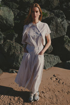 Falda - Candice - Ecru Curry Stripe