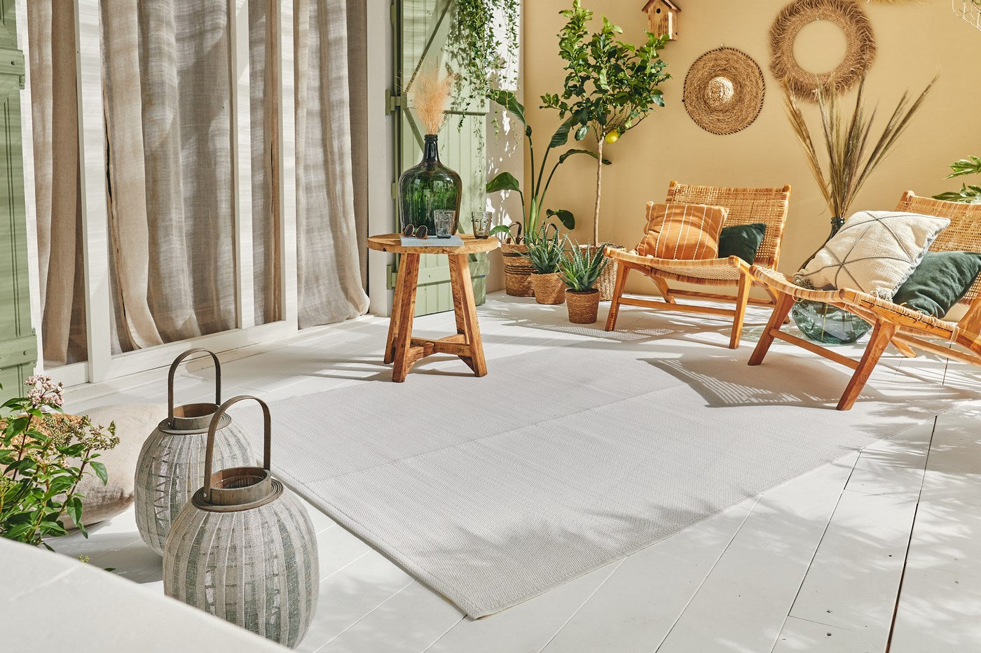 Capri - Tapis D'Extérieur - Polypropylène - Blanc
