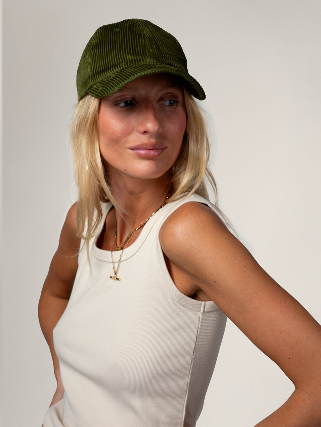 Casquette Velours Côtelé Vert Olive