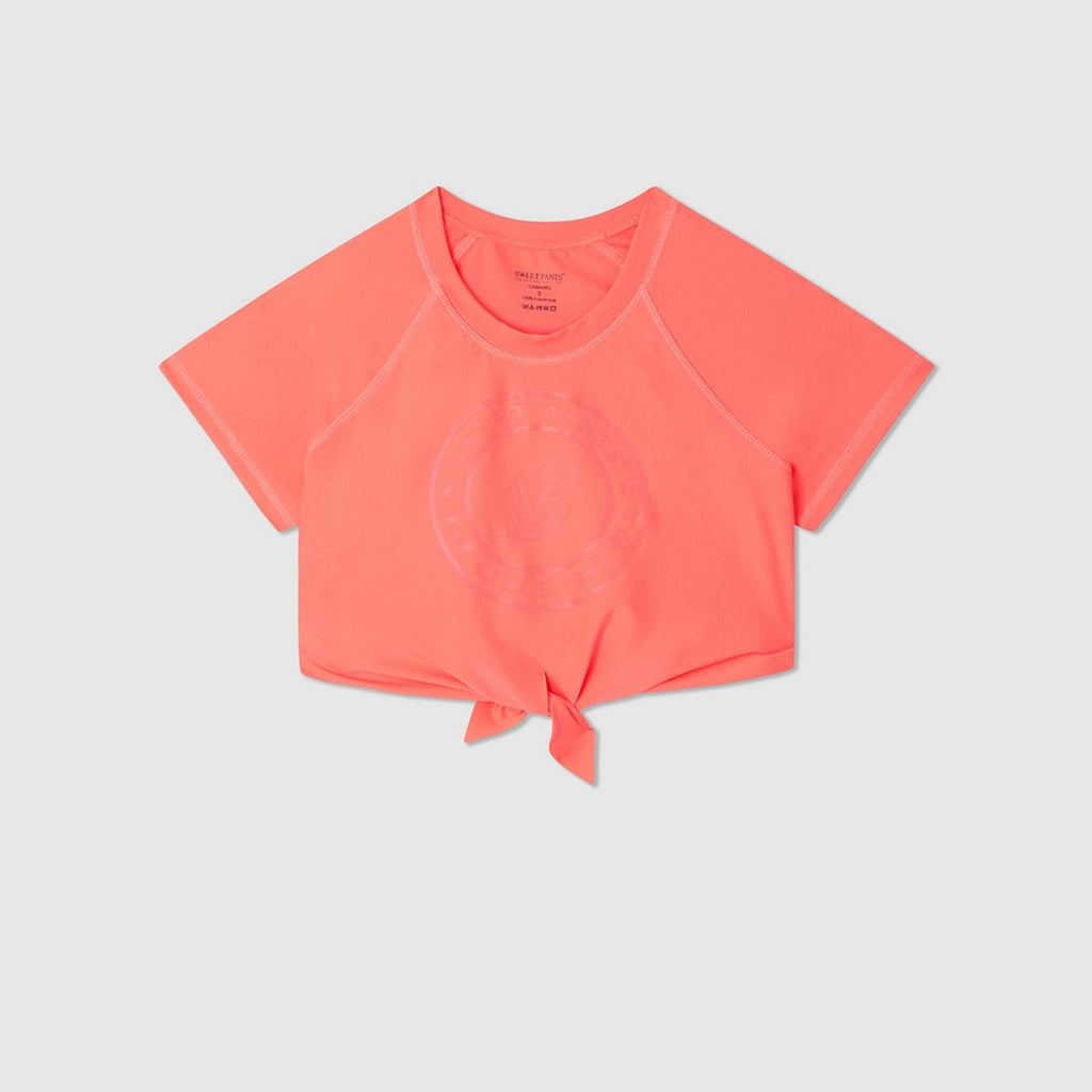 Crop Top De Bain Caraibes - Laser Corail - Femme