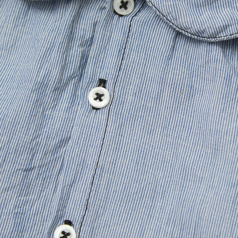 Aloe blue/white stripe blouse - Caramel selection available on amaetc.com, eco friendly concept store for children