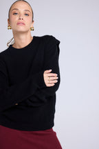 Jersey Cuello Redondo Hombros Estructurados Carla - Negro