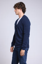 Cardigan Col V Carl - Bleu Marine - Homme