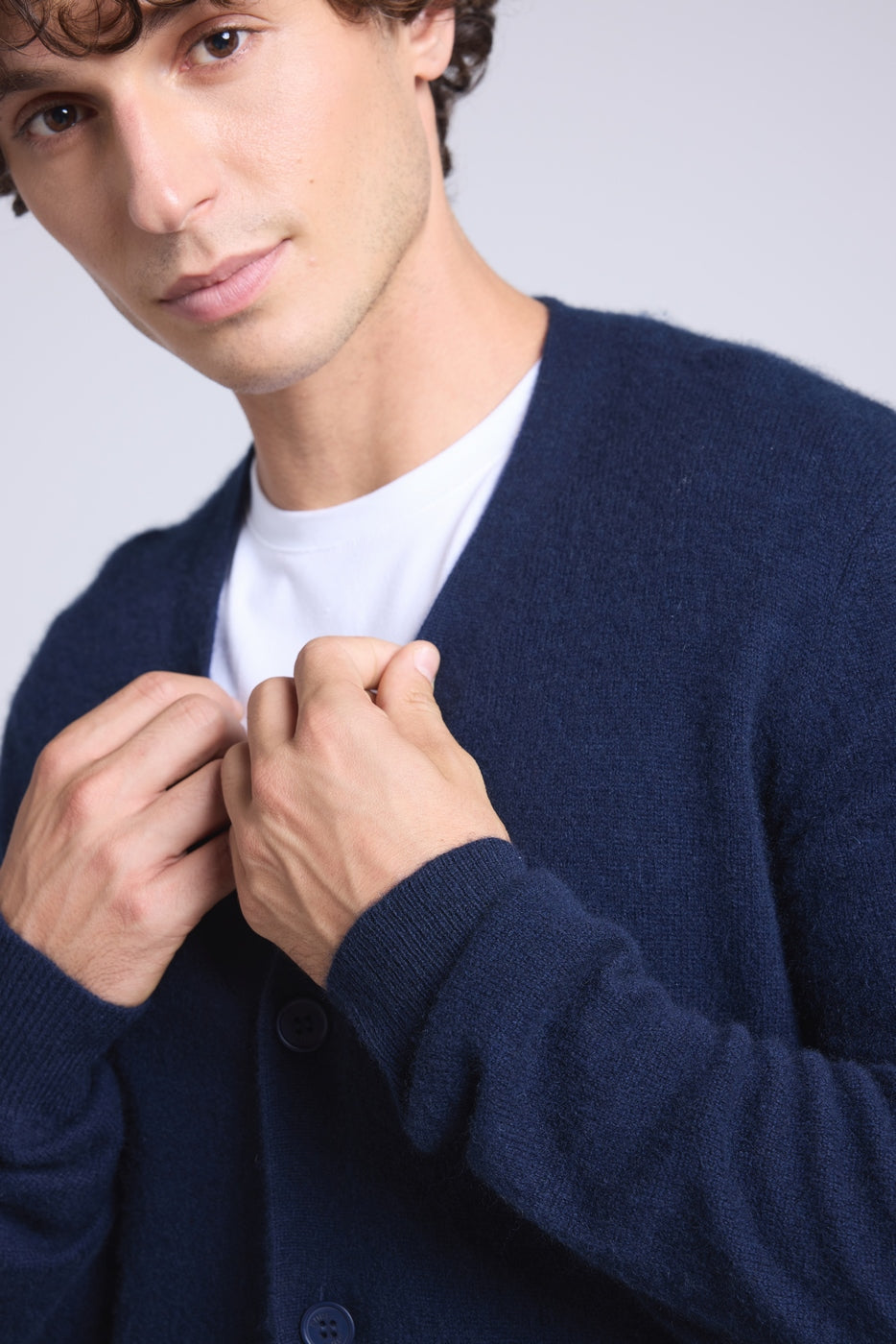 Cardigan Col V Carl - Bleu Marine - Homme
