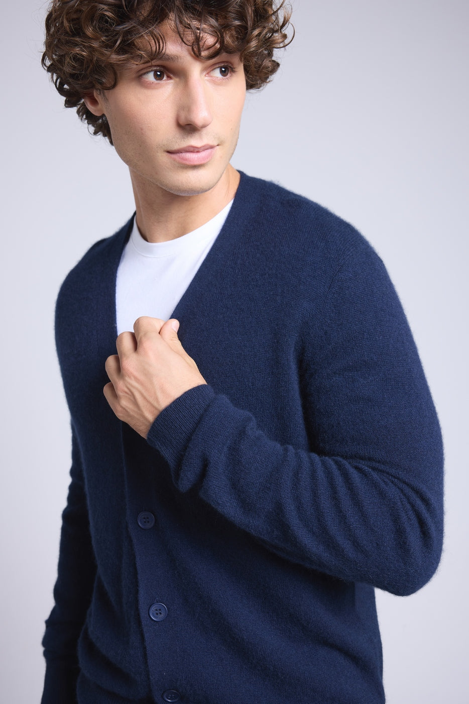 Cardigan Col V Carl - Bleu Marine - Homme