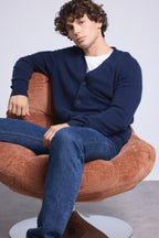 Cardigan Col V Carl - Bleu Marine - Homme