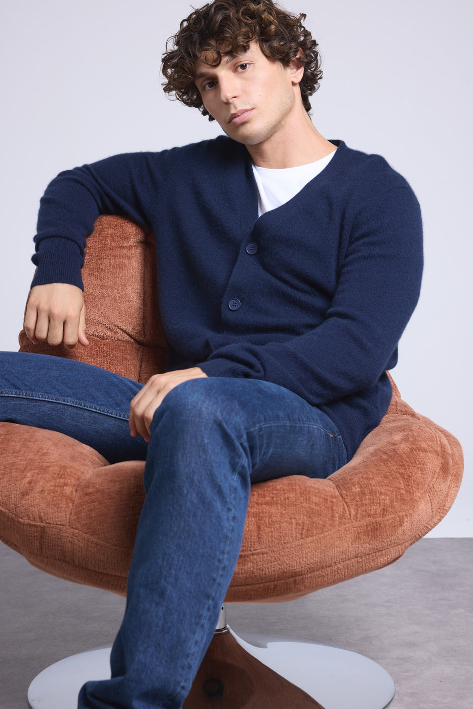Cardigan Col V Carl - Bleu Marine - Homme